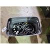 Image 2 : BIN OF ASSORTED ELECTRICAL OUTLETS WITH CABLES AND TRANSPORT TARP