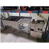 Image 1 : STAINLESS STEEL PREP STATION WITH SINK AND STAINLESS STEEL ELECTRIC FOOD PORTIONER MACHINE