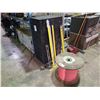 Image 1 : BLACK 7 DRAWER MACHINIST TOOL CABINET, SPOOL OF RED ROPE, 3 DRYWALL T-SQUARES AND 2 CARPENTER LEVELS
