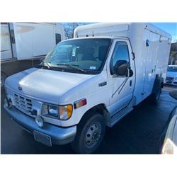 2001 FORD E-350 SUPERDUTY, 2DR CUBE VAN, X-AMBULANCE, WHITE, VIN # 1FDWE35F31HA46379