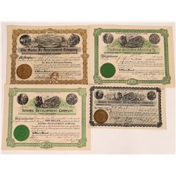 Four Different Bisbee Mining Stock Certificates  (109257)