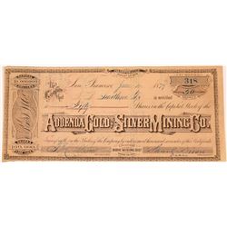 Addenda Silver & Gold Mining Company Stock, Bodie, California   (123543)