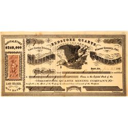 Redstone Quartz Mining Company Stock Certificate  (113535)