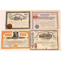 Four Good US Oil Stock Certificates  (107979)