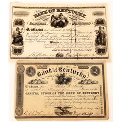 Two Early Bank of Kentucky Stock Certificates  (126081)