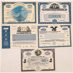 Republic Pictures and More Film Co. Stock Certificates  (126965)