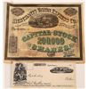 Image 1 : Two Express Company Pieces: Stock Certificate & Pictorial Check  (126077)