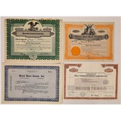 Four Different US Gaming Stock Certificates  (126354)