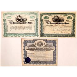 Music School Stock Certificates (3)  (126339)