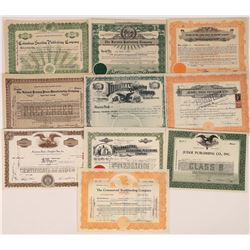 Publishing Press & Book Related Stock Certificate Group  (109120)