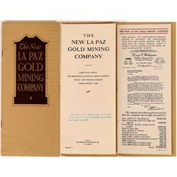 New La Paz Gold Mining Company Prospectus, Colorado River Indian Reservation, Quartzsite, Arizon
