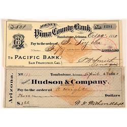 Tombstone, Arizona Checks including rare Hudson 