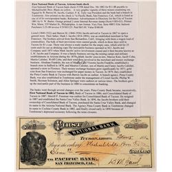 First National Bank of Tucson, Arizona bank check  (123714)