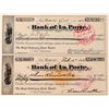 Image 1 : Bank of La Porte Check Pair  (123718)