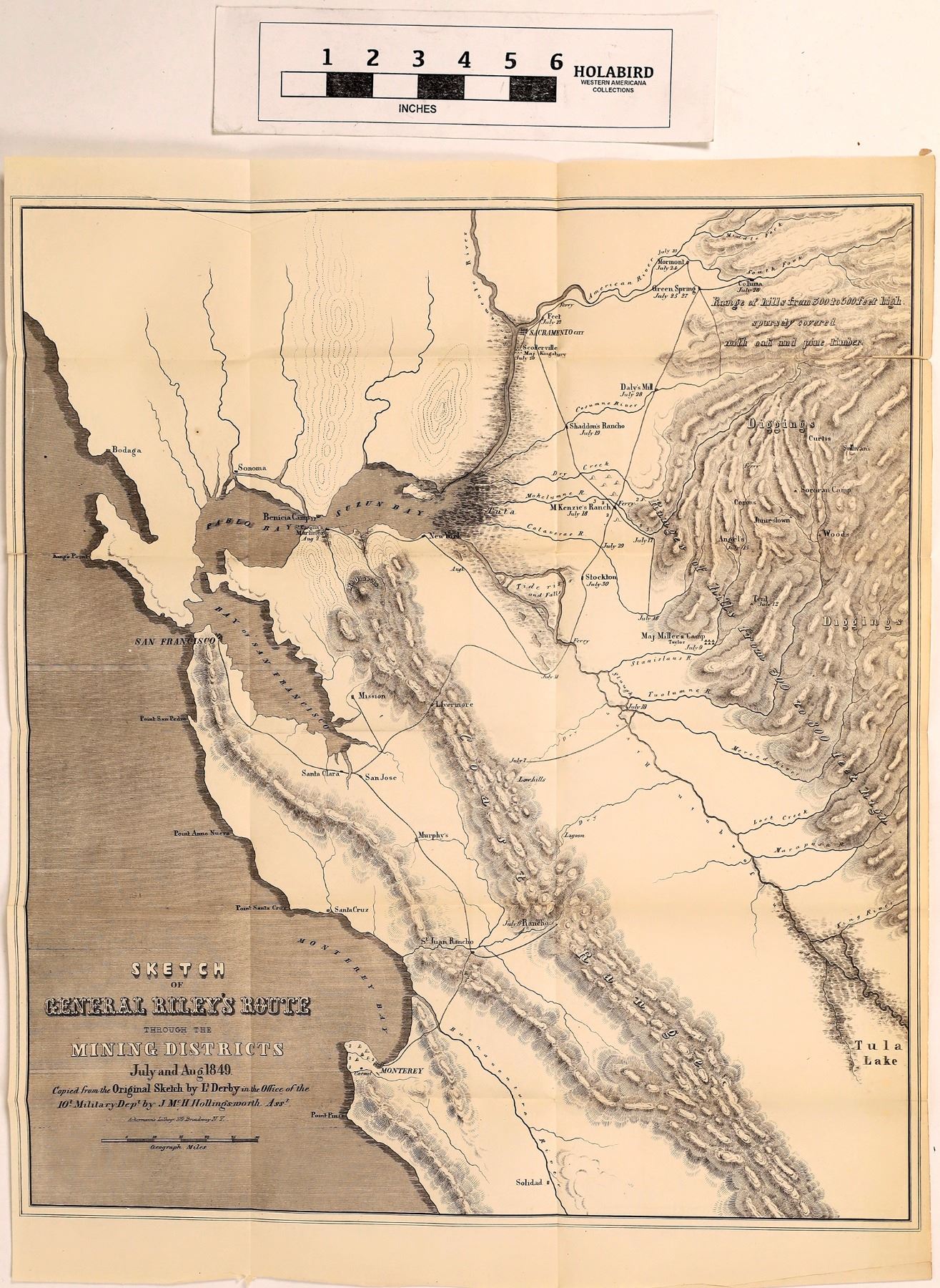 Sketch of General Riley’s Route Through the Mining Districts July and ...