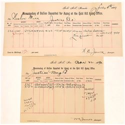 Two Different Gold Hill Assay Office Memorandums  (109241)