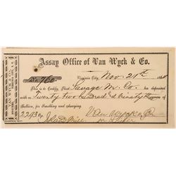 Van Wyck & Co. Assay Receipt  (113545)