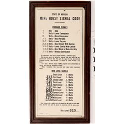 Mine Hoist Signal Code Poster in Vintage Frame  (122324)