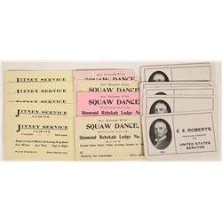 Early 1900’s Nevada Business Cards.  E.E. Roberts U.S. House  (125505)