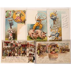 Circus Pioneer Litho Postcards (5)  (127314)