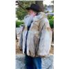 Image 1 : Canadian Coyote Fur Hooded Coat, Size XL  (76263)