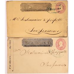 Two Different Hornitos, Mariposa Wells Fargo Stamped Envelope  (123790)