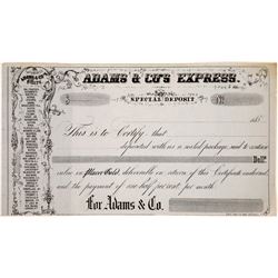 Adams & Co’s Express Special Deposit Receipt blank form 185- (not used)  (126755)