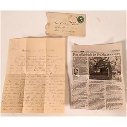 Three Rivers Cover and letter, 1890.  (110192)