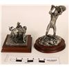 Image 1 : Pewter Cowboy and American Indian Statuettes (2)  (120644)