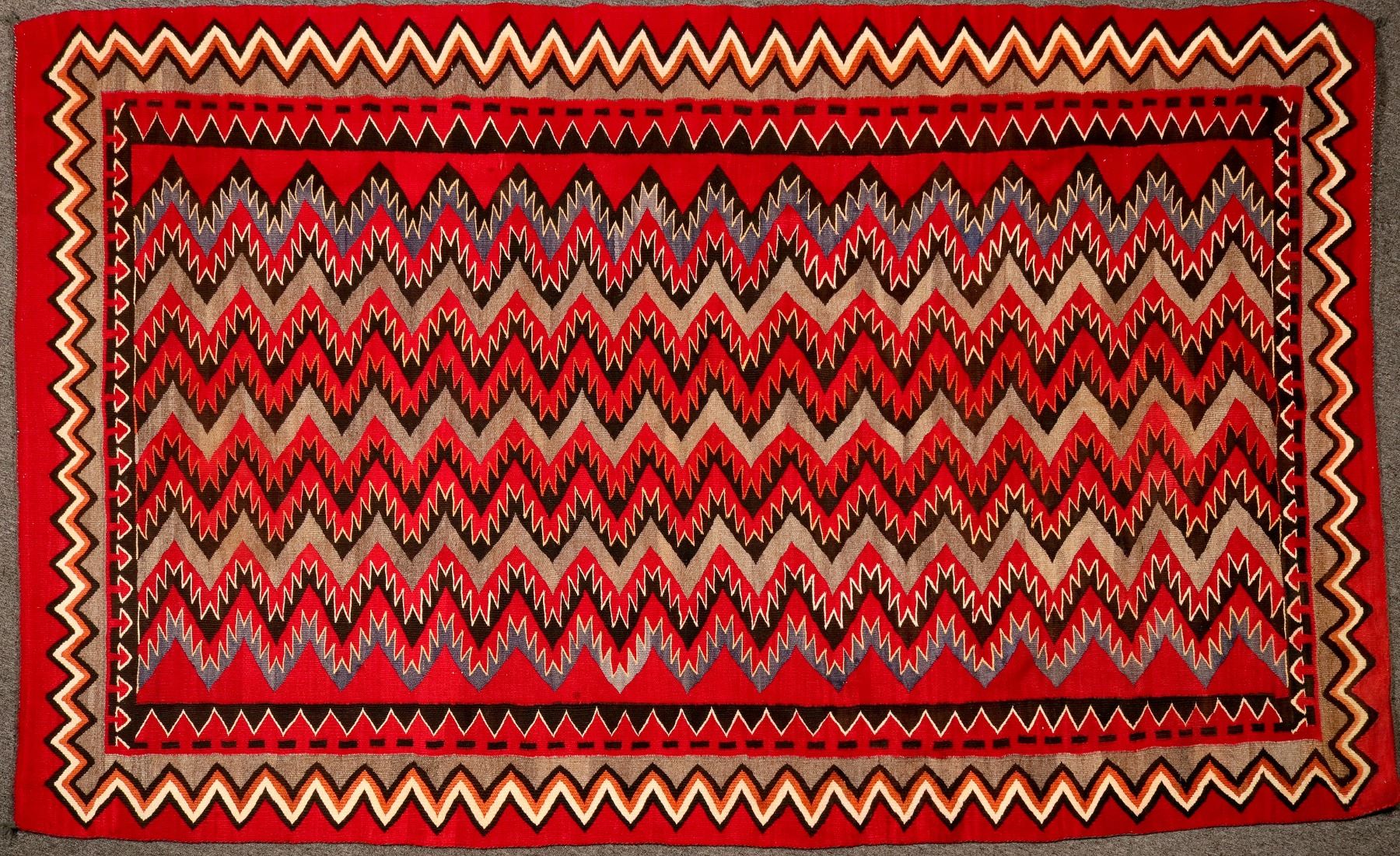 Navajo Red Mesa Native American Rug - 5 ft x 8.5 ft - Beautiful Example ...