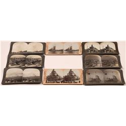 Large Group of U.S. Battleship Stereoviews (8)  (118727)