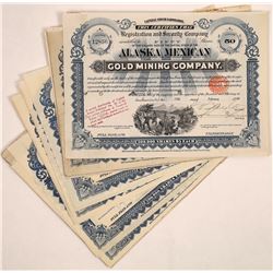 Alaska Mexican Gold Mining Co. Stock Certificates (20)  (126019)