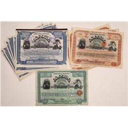 Alaska Treadwell Gold Mining Co. Stock Certificates (10)  (126020)