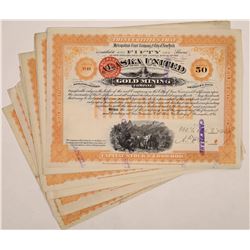 Alaska United Gold Mining Company Stock Certificates (19)  (126016)