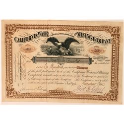 California Water & Mining Company Stock Certificate  (113573)