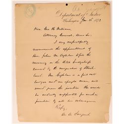 Department of Justice Letter Signed by Aaron A. Sargent  (107893)