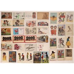 Black History - Artist or Publisher Signed Black Humor Vintage Postcards  (127111)