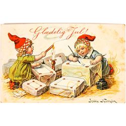 Gladelig Jul! Merry Christmas Art Card Signed by Jenny Nystrom  (118676)