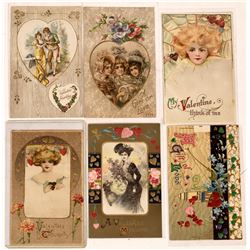 Winsch Back Type Unsigned Art Nouveau Misc. Valentine Postcard Collection  (126615)