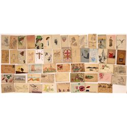 Hand-Drawn Art Postcards ~50  (125866)