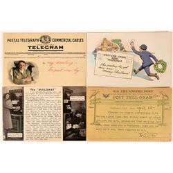 Four Telegram Related Postcards  (111583)