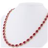 Image 2 : 24.87 ctw Ruby and 4.38 ctw Diamond 14K Yellow Gold Necklace