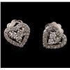 0.40 ctw Diamond Earrings - 14KT White Gold