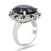 Image 2 : 18.60 ctw Dark Blue Sapphire and 0.83 ctw Diamond 14K White Gold Ring