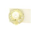 Image 5 : 18kt Yellow Gold 1.25 ctw Cultured Pearl and Diamond Button Earrings