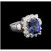 Image 1 : 14KT White Gold 3.54 ctw Tanzanite and Diamond Ring