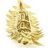 Image 6 : Vintage 14kt Yellow and Rose Gold Multi Leaf Textured Branch Pin Brooch