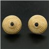 Image 4 : Vintage 14k Yellow Gold Cabochon Sapphire Twisted Wire Cone Shaped Stud Earrings