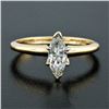 Image 2 : New 14kt Yellow and White Gold 0.41 ctw Marquise Diamond Solitaire Ring
