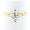 Image 4 : New 14kt Yellow and White Gold 0.41 ctw Marquise Diamond Solitaire Ring